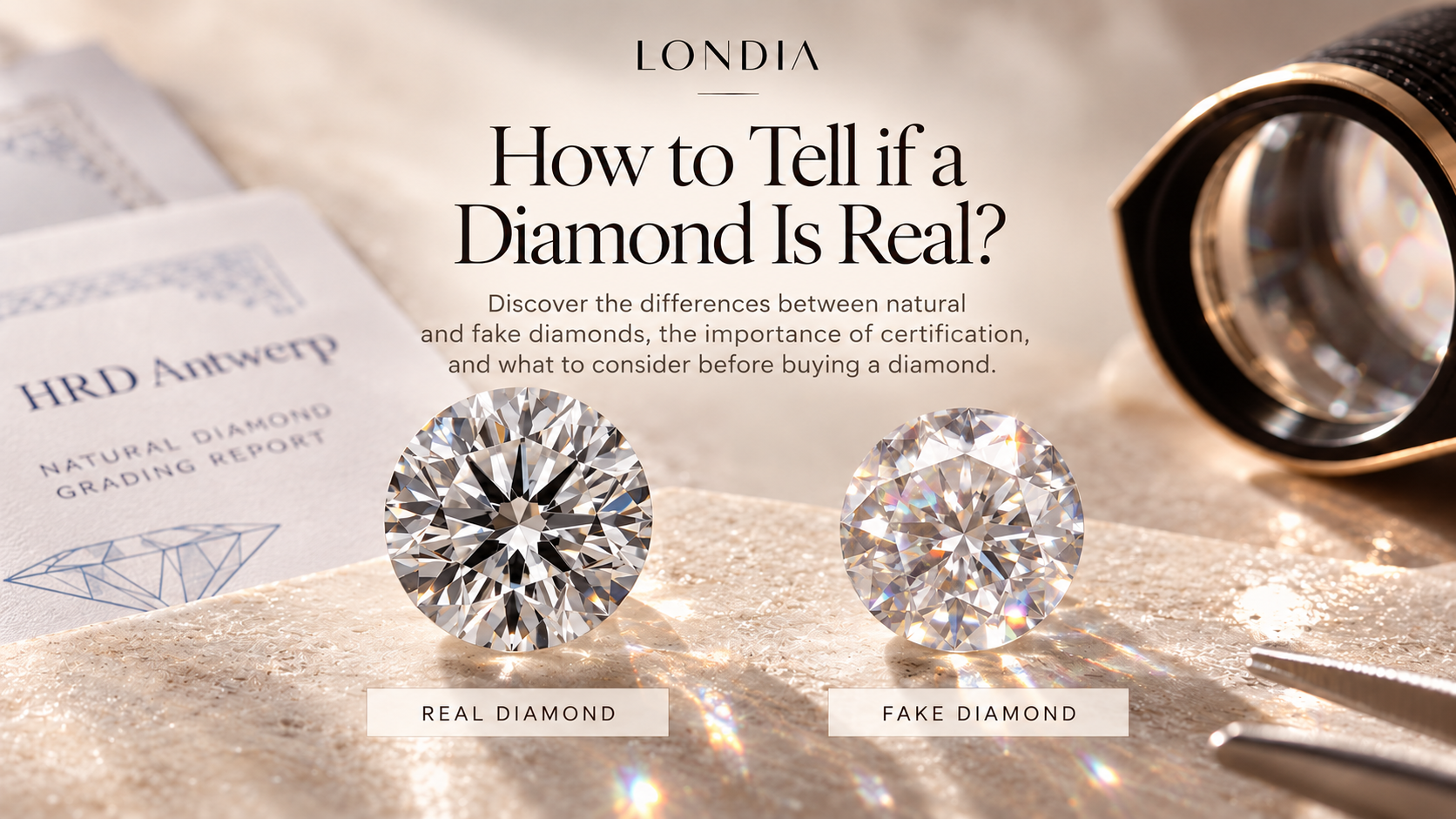 How to Tell if a Diamond Is Real? Real vs. Fake Diamonds | LONDIA