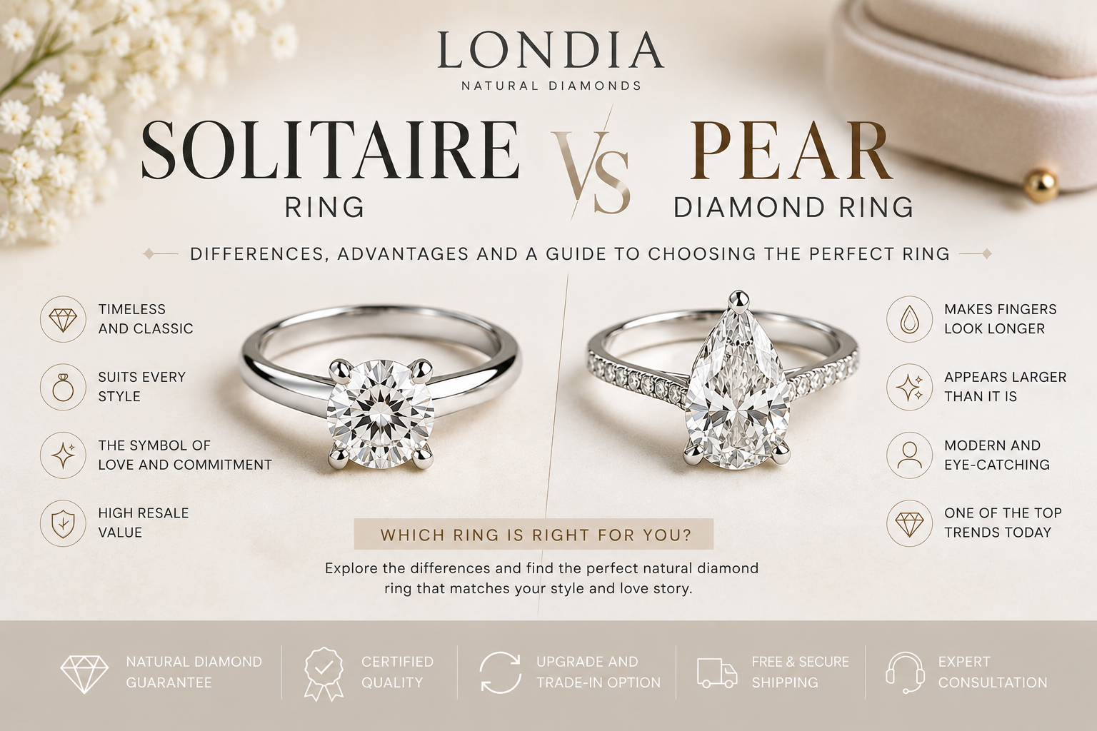 Pear-Shaped Diamond or Solitaire Ring? Which One Is Right for You?