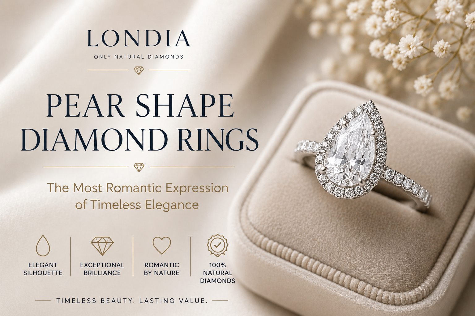 Pear Cut Diamond Rings