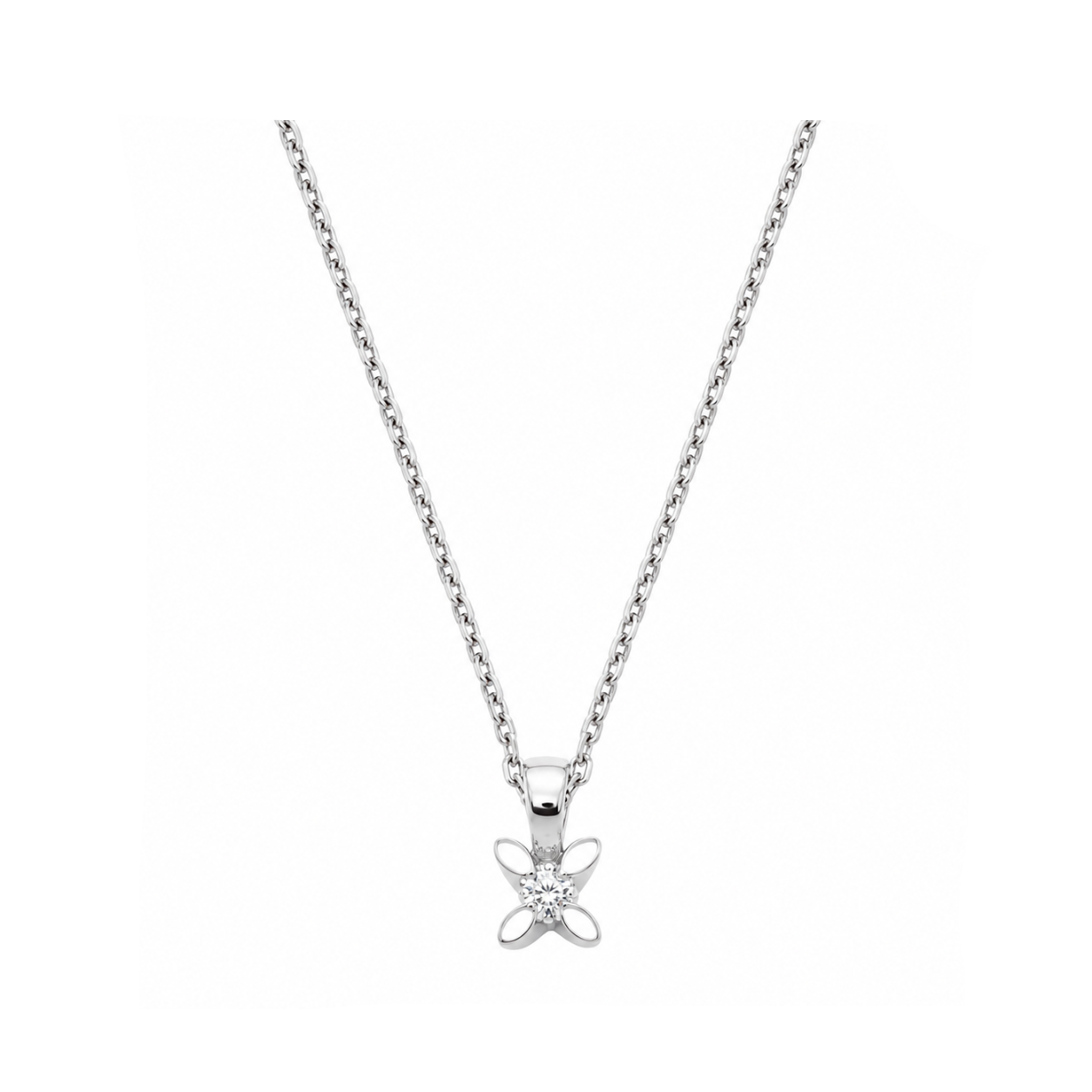 0.05 Carat Londia Diamond Butterfly Design Solitaire Necklace