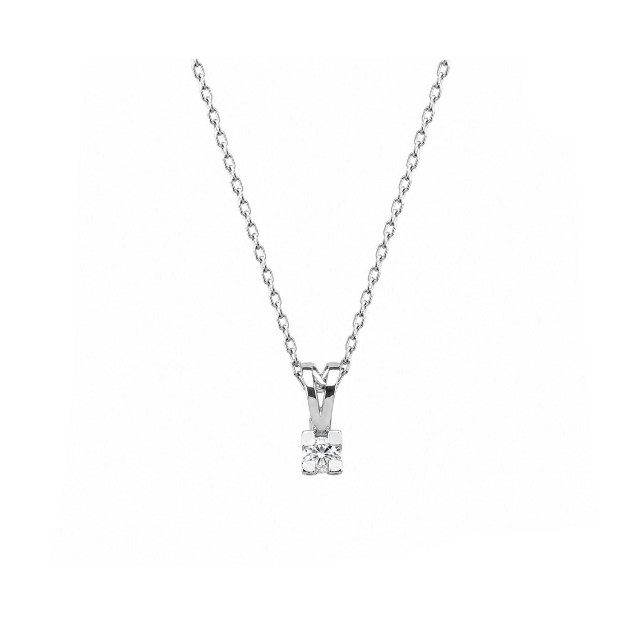 0.05 Carat Natural Diamond Solitaire Necklace
