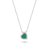 0.05 Carat Natural Diamond & 0.45 Carat Natural Emerald Necklace | LONDIA
