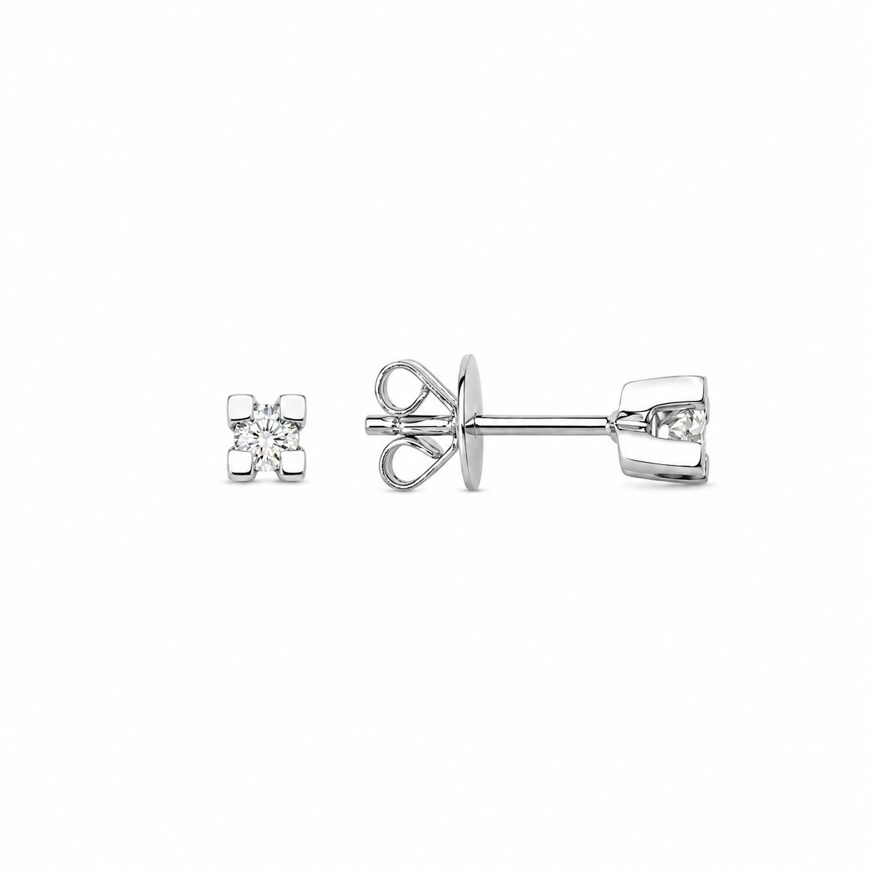 0.10 Carat Natural Diamond Solitaire Earrings  LONDIA