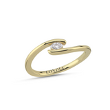 0.10 Ct. Natural Diamond Oval Cut Design Ring, 14K Gold
