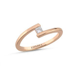 0.10 Ct. Natural Diamond Princess Cut Design Ring, 14K Gold