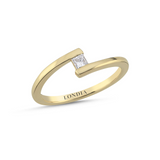 0.10 Ct. Natural Diamond Princess Cut Design Ring, 14K Gold