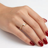 0.10 Ct. Natural Diamond Princess Cut Design Ring, 14K Gold