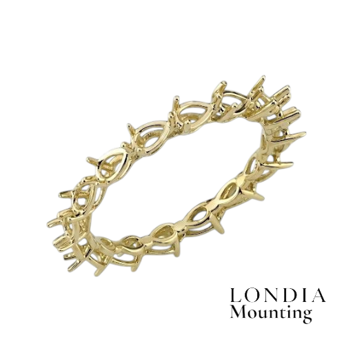 Pear Graduated Full Eternity Mounting Rings