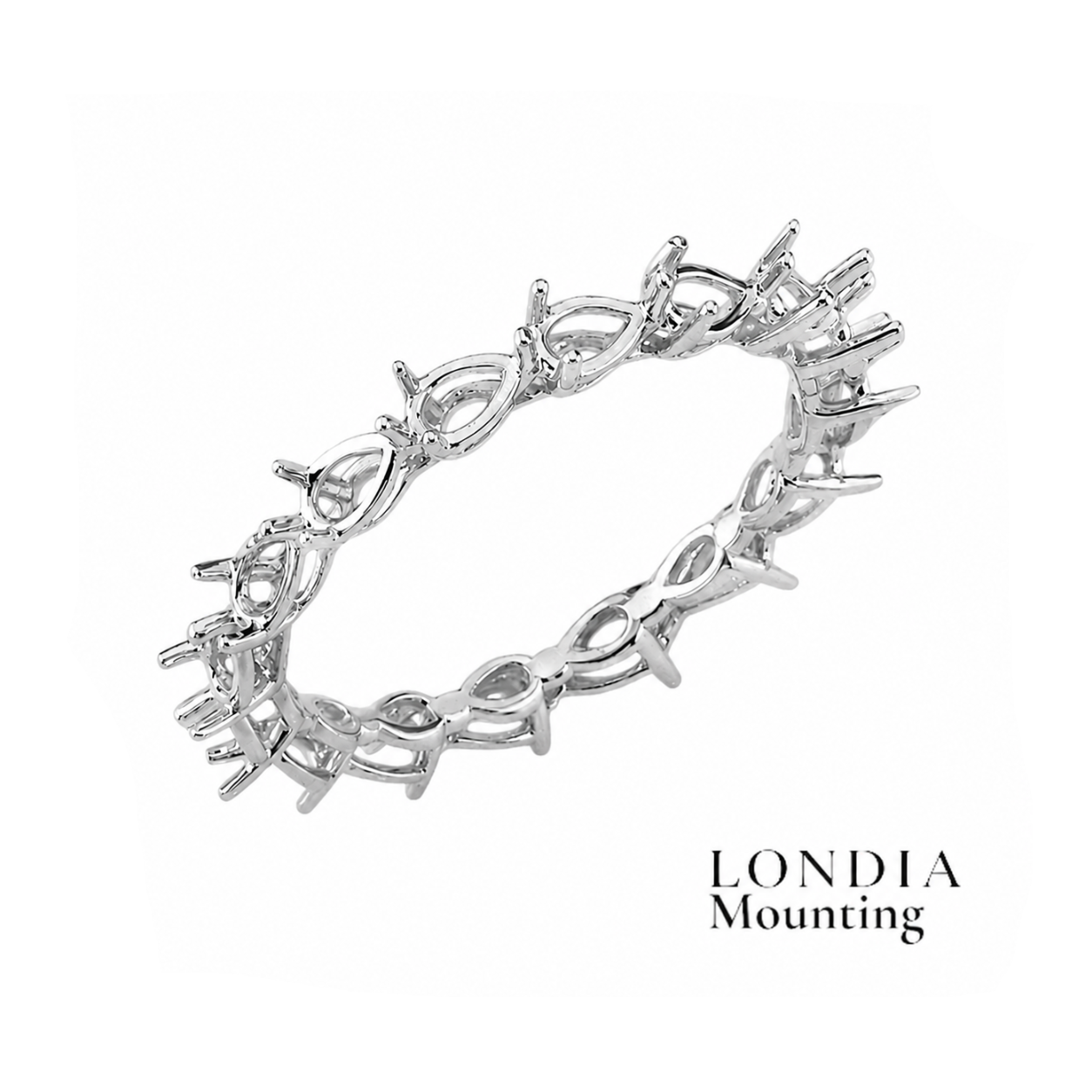 Pear Graduated Full Eternity Mounting Rings