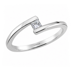 0.10 Carat Natural Diamond F Color Princess Cut Design Solitaire Ring