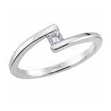 0.10 Carat Natural Diamond F Color Princess Cut Design Solitaire Ring