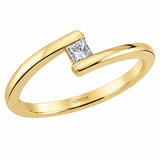0.10 Carat Natural Diamond F Color Princess Cut Design Solitaire Ring