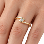 0.10 Carat Natural Diamond Oval Cut Design Ring