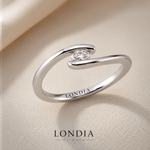 0.10 Ct. Natural Oval Cut Diamond Designer Ring
