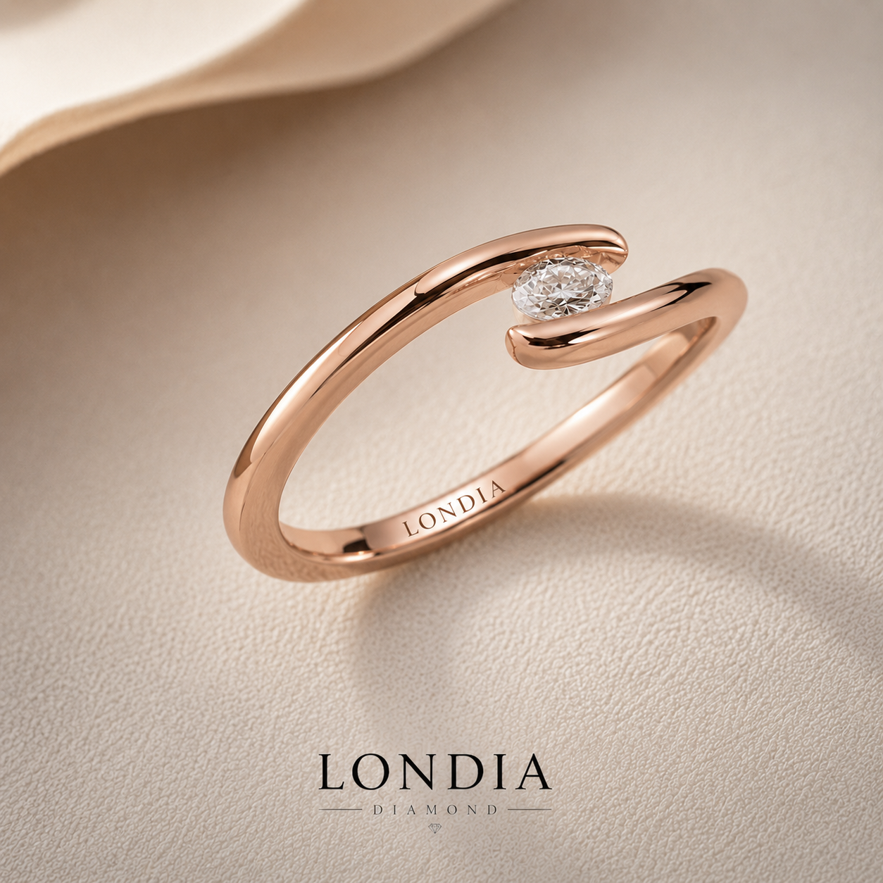 0.10 Ct. Natural Oval Cut Diamond Designer Ring