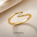 0.10 Ct. Natural Oval Cut Diamond Designer Ring