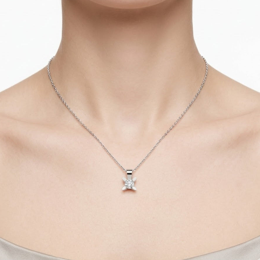 0.15 Carat Londia Diamond Butterfly Design Solitaire Necklace