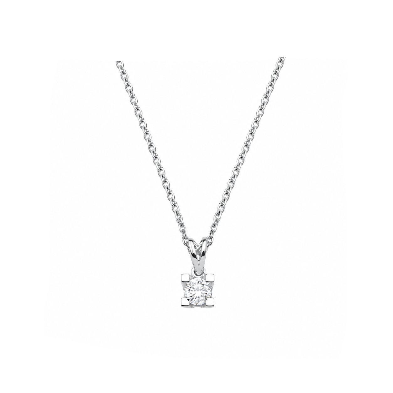 0.15 Carat Natural Diamond Solitaire Necklace