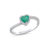 0.15 Carat Natural Diamond & 0.40 Carat Natural Emerald Ring | LONDIA