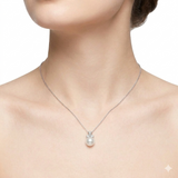 0.15 Carat Natural Diamond and Pearl Necklace