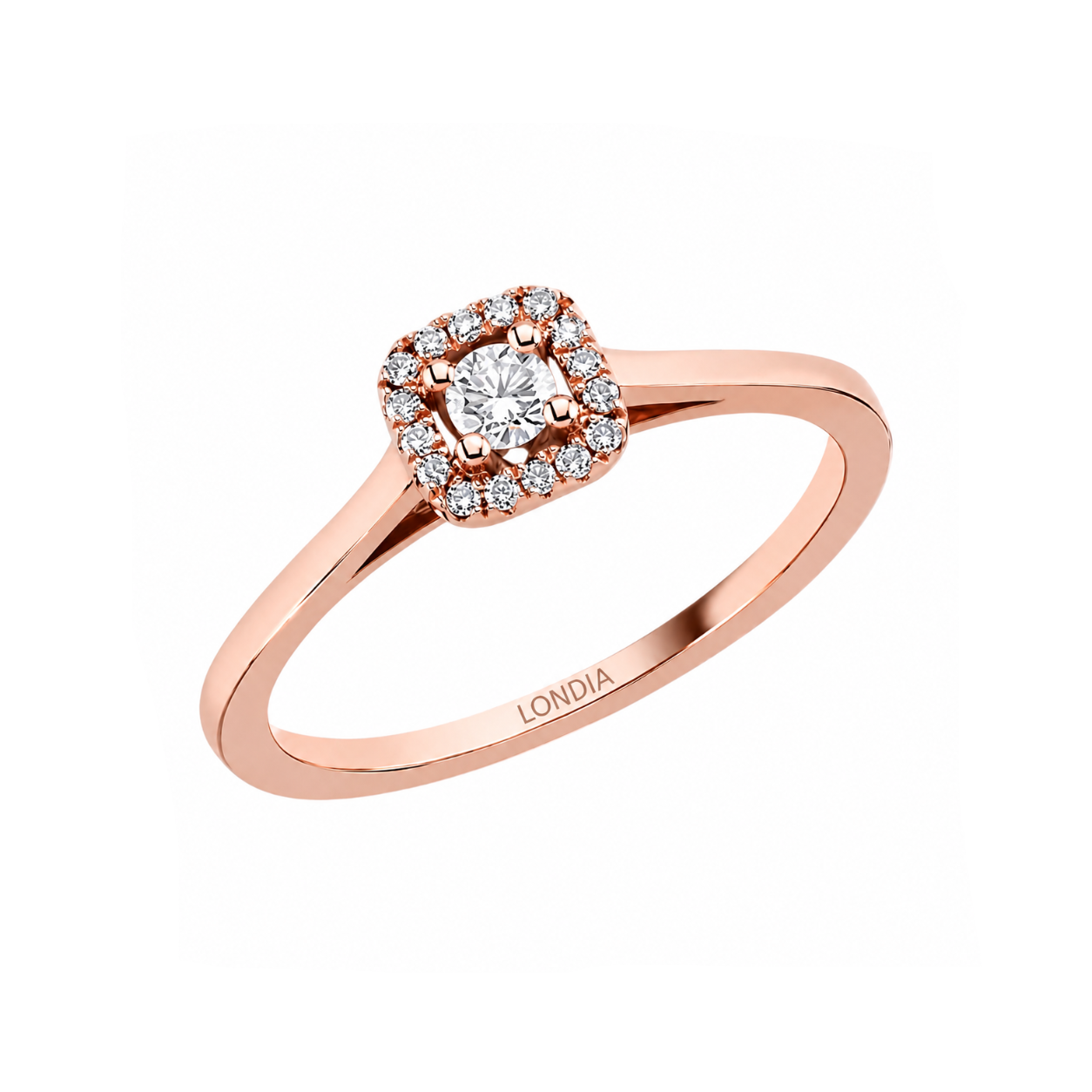 Natural Diamond Halo Design Ring