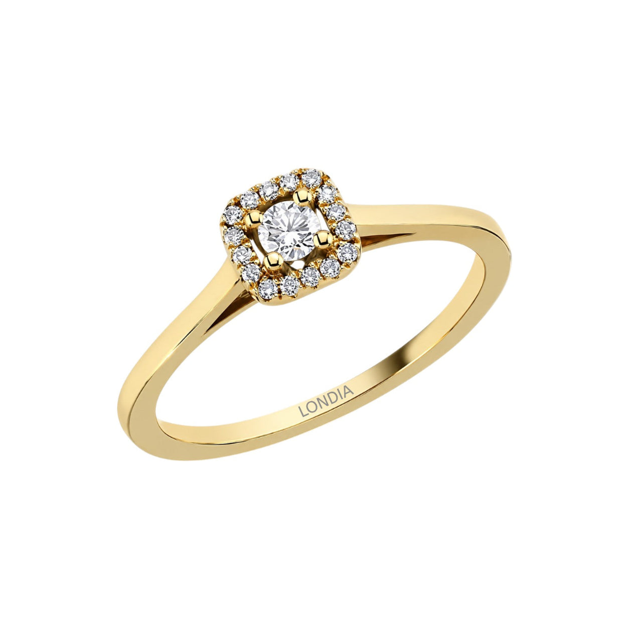 Natural Diamond Halo Design Ring