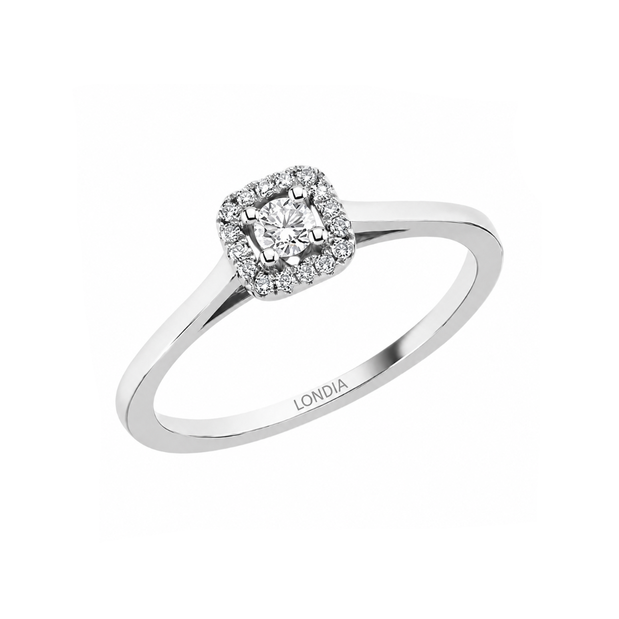 Natural Diamond Halo Design Ring