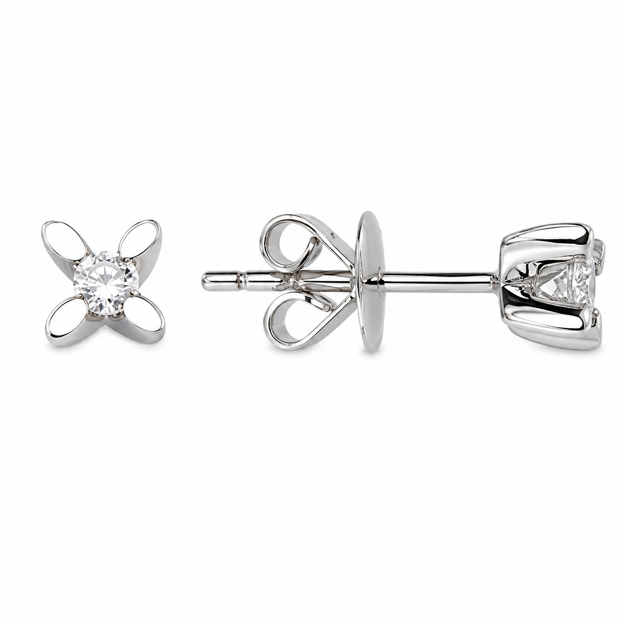 0.15 Ct Natural Diamond Londia Butterfly Design Solitaire Set in 14K Gold