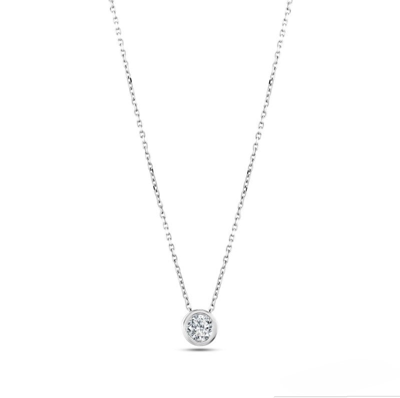 0.15 Carat Londia Diamond Solitaire Pavé Necklace