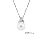 0.15 Carat Natural Diamond Design Pearl Necklace