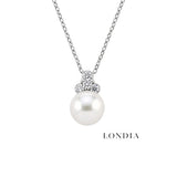 0.15 Carat Natural Diamond Design Pearl Necklace