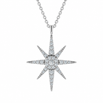 0.15 Carat Natural Diamond Star Design Necklace