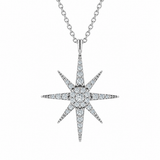 0.15 Carat Natural Diamond Star Design Necklace