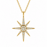 0.15 Carat Natural Diamond Star Design Necklace