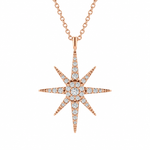 0.15 Carat Natural Diamond Star Design Necklace