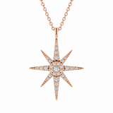 0.15 Carat Natural Diamond Star Design Necklace