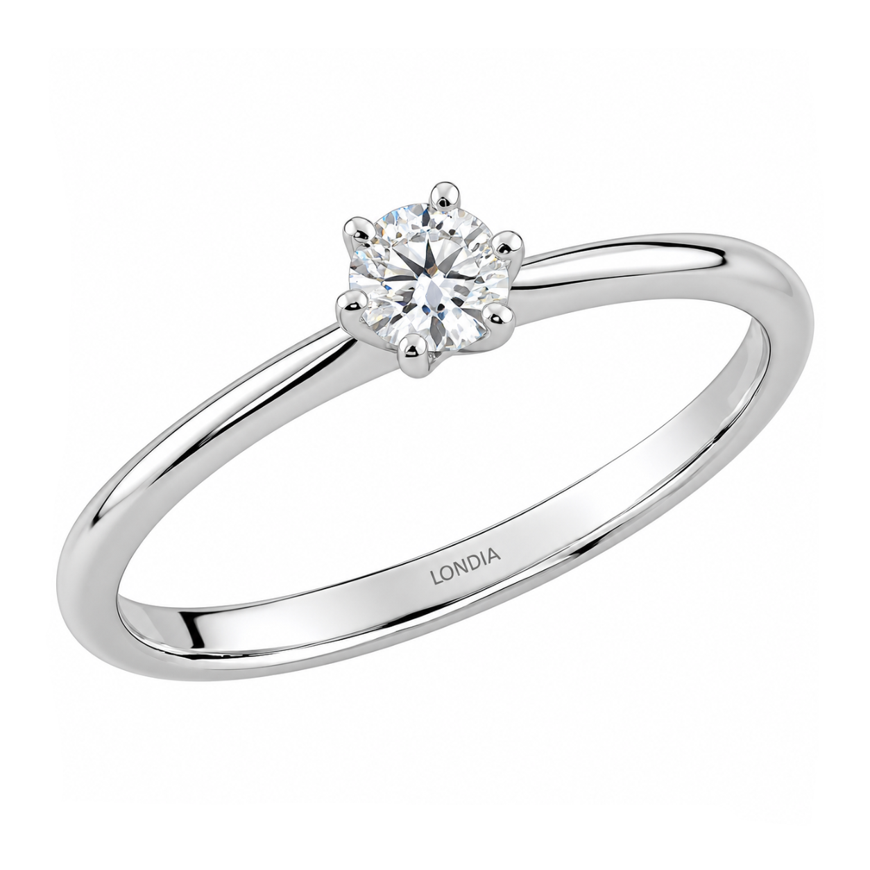 0.15 Ct. F Color Natural Diamond Amore Solitaire Ring