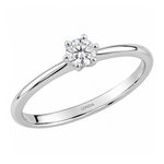0.15 Ct. F Color Natural Diamond Amore Solitaire Ring