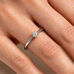 0.15 Ct. F Color Natural Diamond Amore Solitaire Ring