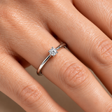 0.15 Ct. F Color Natural Diamond Amore Solitaire Ring