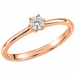 0.15 Ct. F Color Natural Diamond Amore Solitaire Ring