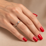 0.15 Ct. F Color Natural Diamond Amore Solitaire Ring