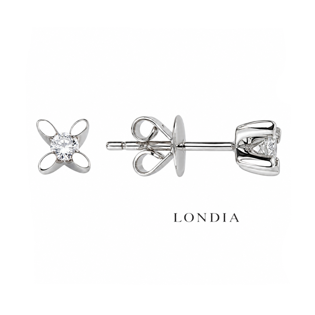 0.15 Ct. F Color Natural Diamond Butterfly Solitaire Set