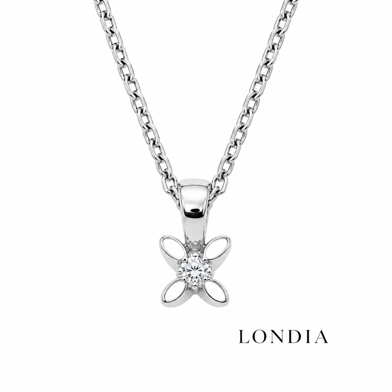 0.15 Ct. F Color Natural Diamond Butterfly Solitaire Set