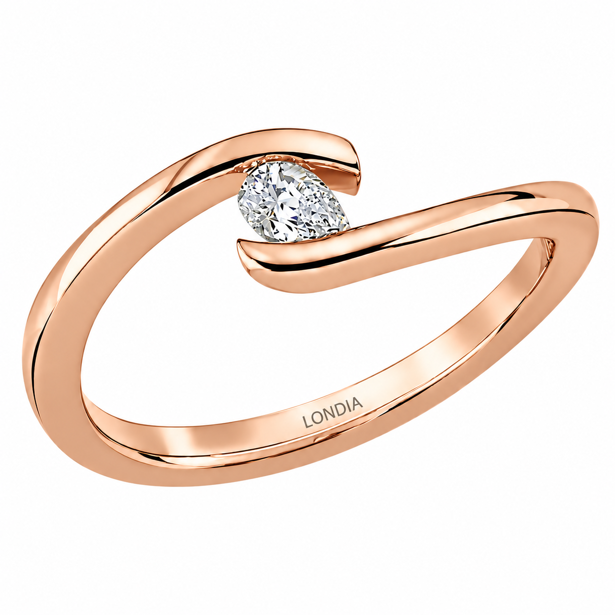 0.15 Ct. Natural Diamond Pear Cut Design Ring