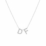 0.20 Carat Diamond Letter Design Necklace in 14K Solid Gold