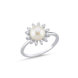0.20 Carat Diamond & Natural Pearl Ring