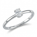 0.20 Carat Natural Diamond Oval Solitaire “Modern” Ring in 14K Gold