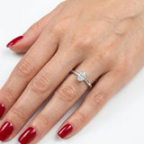 0.20 Carat Natural Diamond Oval Solitaire “Modern” Ring in 14K Gold