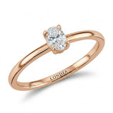 0.20 Carat Natural Diamond Oval Solitaire “Modern” Ring in 14K Gold